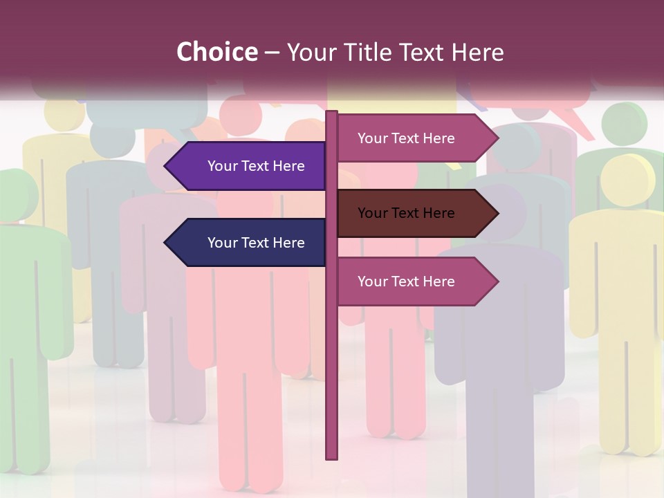A Group Of Colorful People With Speech Bubbles PowerPoint Template