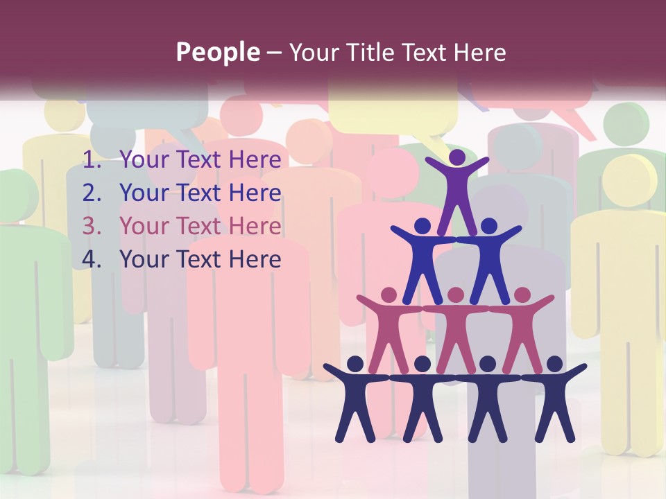 A Group Of Colorful People With Speech Bubbles PowerPoint Template