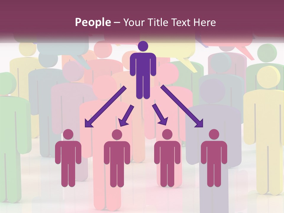 A Group Of Colorful People With Speech Bubbles PowerPoint Template