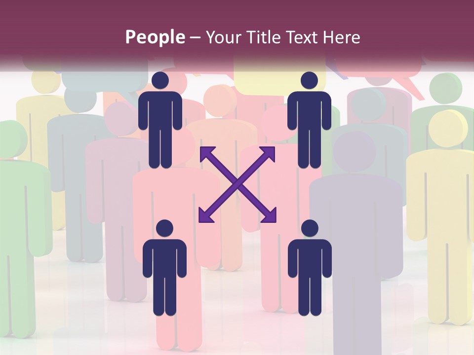A Group Of Colorful People With Speech Bubbles PowerPoint Template