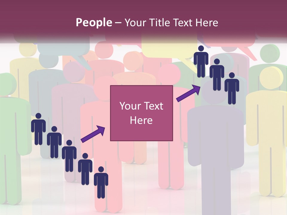A Group Of Colorful People With Speech Bubbles PowerPoint Template