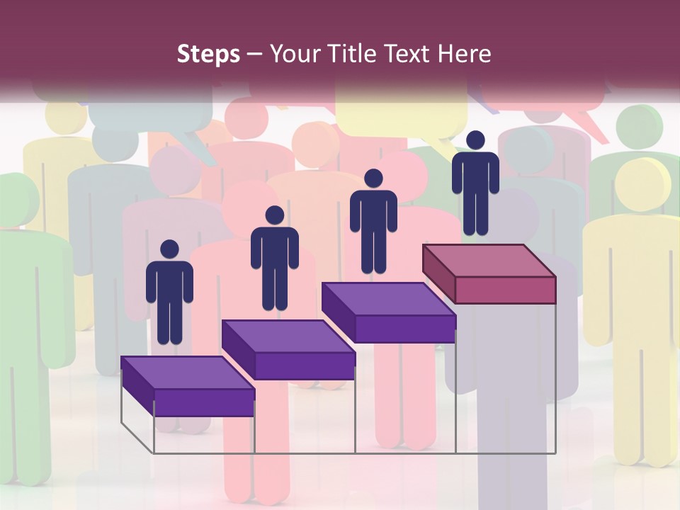 A Group Of Colorful People With Speech Bubbles PowerPoint Template