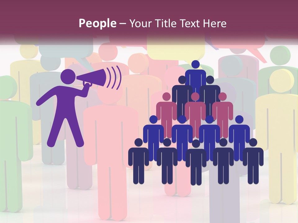 A Group Of Colorful People With Speech Bubbles PowerPoint Template