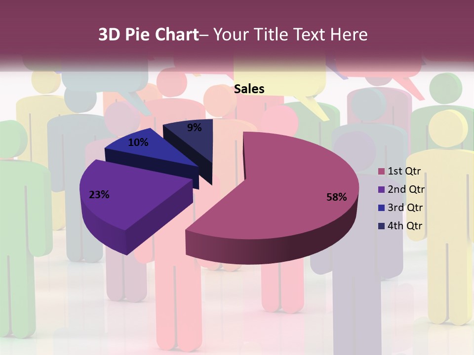 A Group Of Colorful People With Speech Bubbles PowerPoint Template