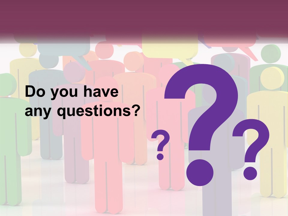 A Group Of Colorful People With Speech Bubbles PowerPoint Template