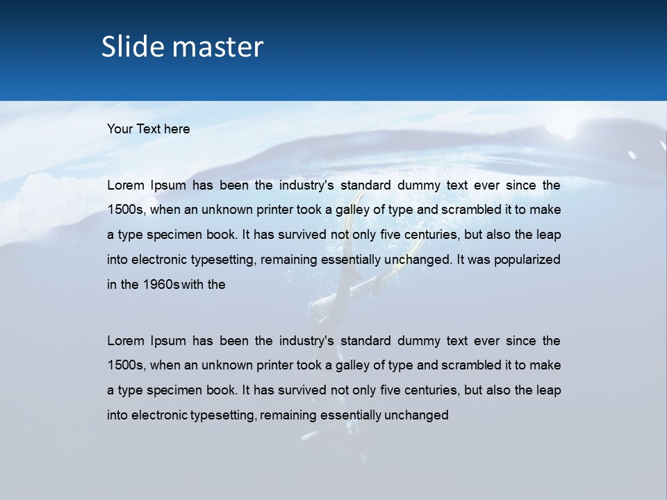 A Person Swimming In The Ocean With A Surfboard PowerPoint Template