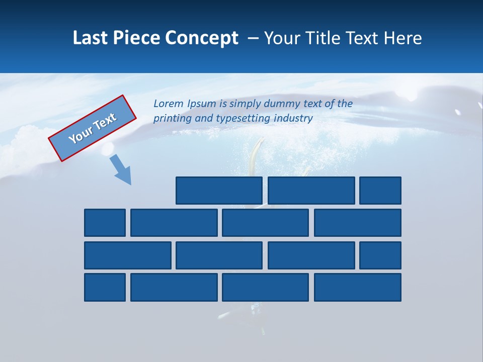 A Person Swimming In The Ocean With A Surfboard PowerPoint Template