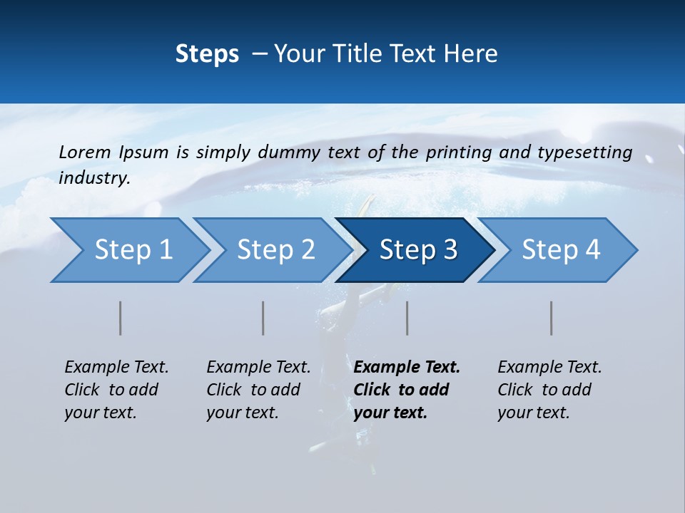 A Person Swimming In The Ocean With A Surfboard PowerPoint Template