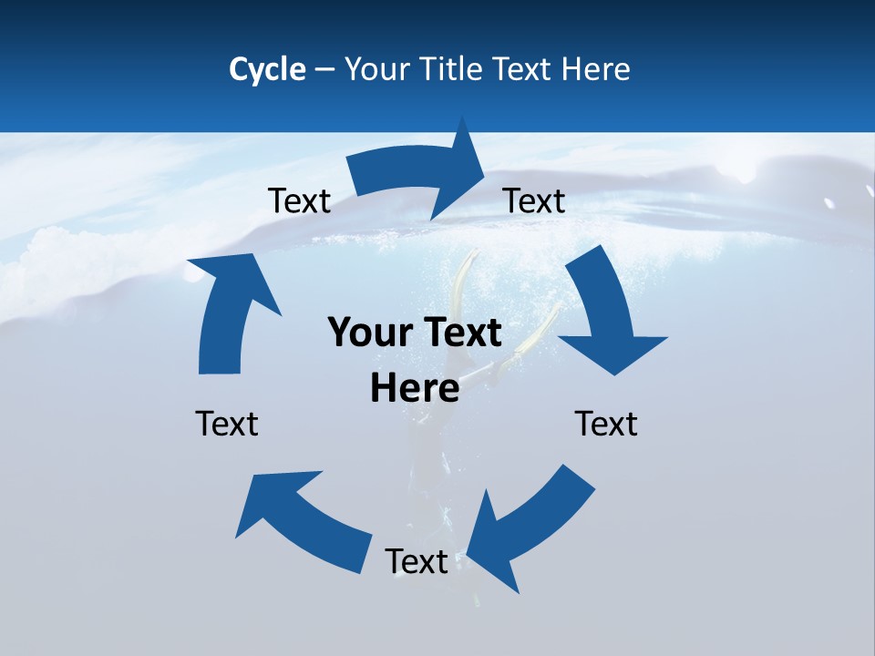 A Person Swimming In The Ocean With A Surfboard PowerPoint Template