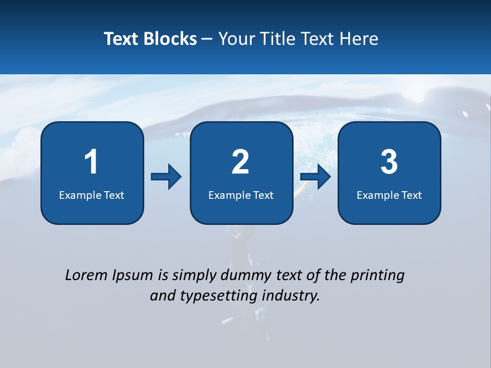 A Person Swimming In The Ocean With A Surfboard PowerPoint Template