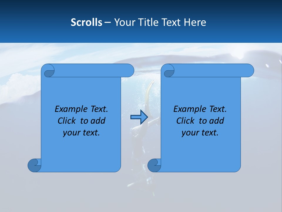 A Person Swimming In The Ocean With A Surfboard PowerPoint Template