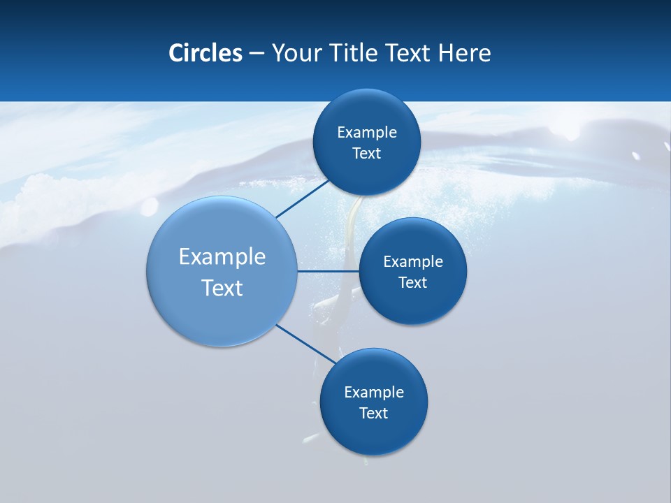 A Person Swimming In The Ocean With A Surfboard PowerPoint Template