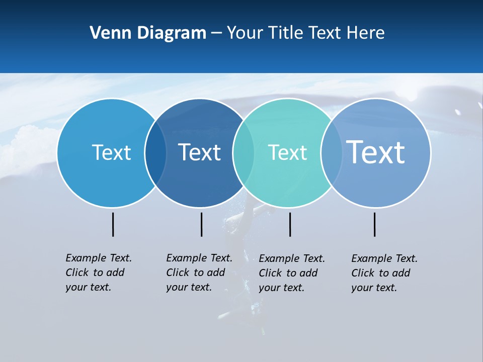 A Person Swimming In The Ocean With A Surfboard PowerPoint Template