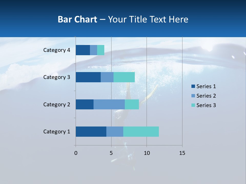 A Person Swimming In The Ocean With A Surfboard PowerPoint Template