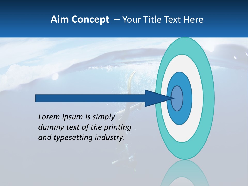A Person Swimming In The Ocean With A Surfboard PowerPoint Template