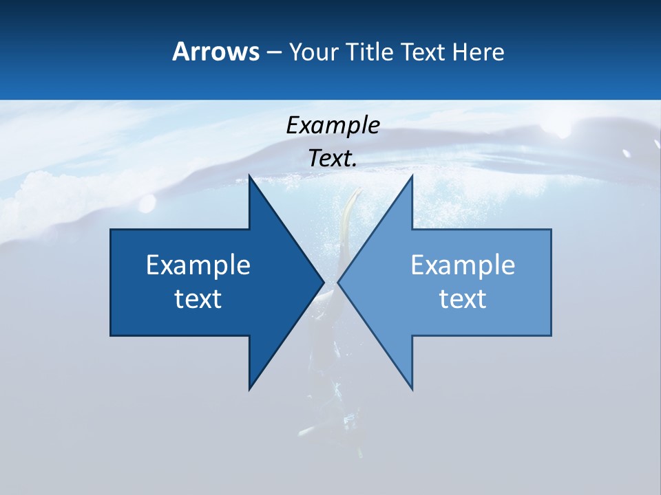 A Person Swimming In The Ocean With A Surfboard PowerPoint Template