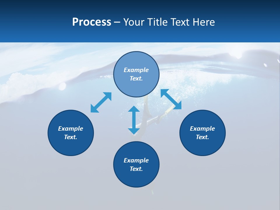 A Person Swimming In The Ocean With A Surfboard PowerPoint Template