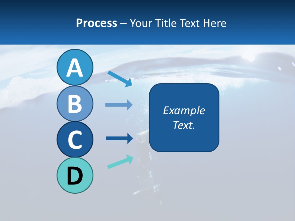 A Person Swimming In The Ocean With A Surfboard PowerPoint Template