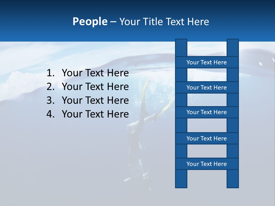 A Person Swimming In The Ocean With A Surfboard PowerPoint Template