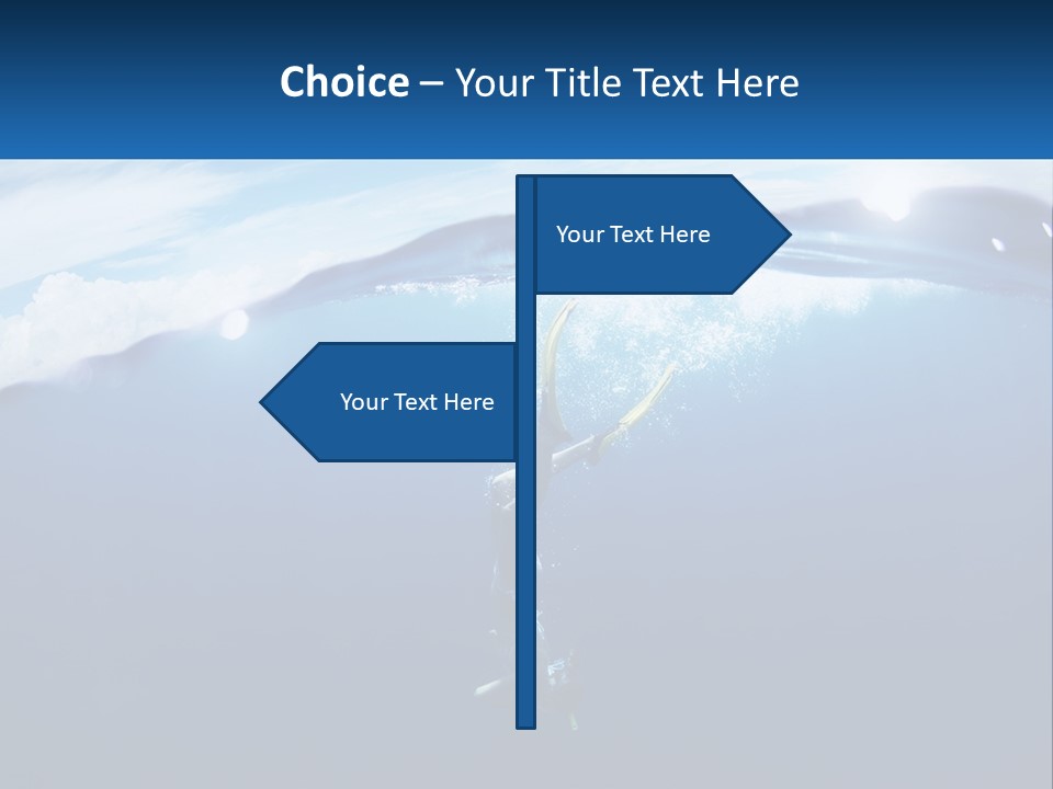 A Person Swimming In The Ocean With A Surfboard PowerPoint Template
