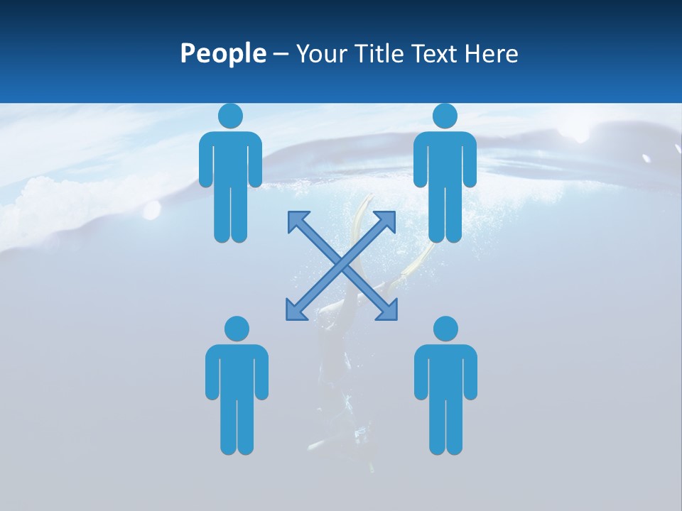 A Person Swimming In The Ocean With A Surfboard PowerPoint Template