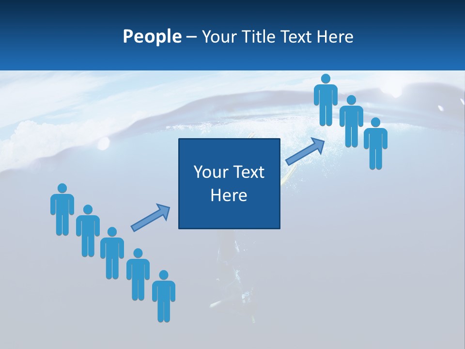 A Person Swimming In The Ocean With A Surfboard PowerPoint Template