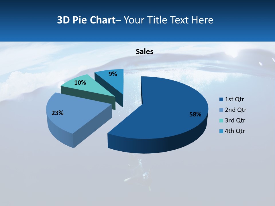 A Person Swimming In The Ocean With A Surfboard PowerPoint Template