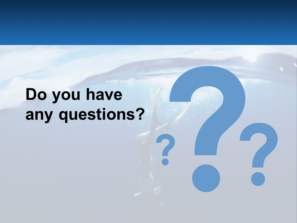 A Person Swimming In The Ocean With A Surfboard PowerPoint Template