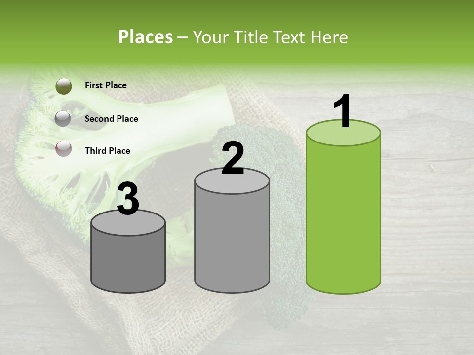 A Piece Of Broccoli And A Piece Of Broccoli On A Cloth PowerPoint Template