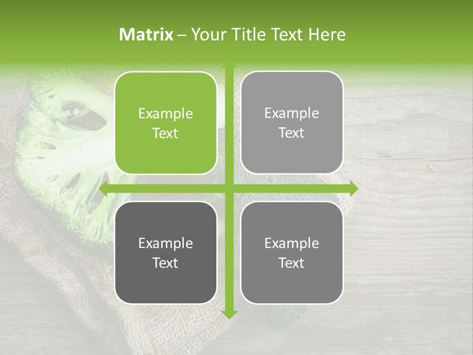 A Piece Of Broccoli And A Piece Of Broccoli On A Cloth PowerPoint Template