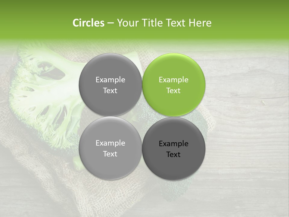 A Piece Of Broccoli And A Piece Of Broccoli On A Cloth PowerPoint Template
