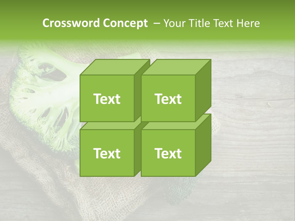 A Piece Of Broccoli And A Piece Of Broccoli On A Cloth PowerPoint Template