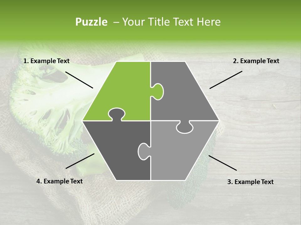 A Piece Of Broccoli And A Piece Of Broccoli On A Cloth PowerPoint Template