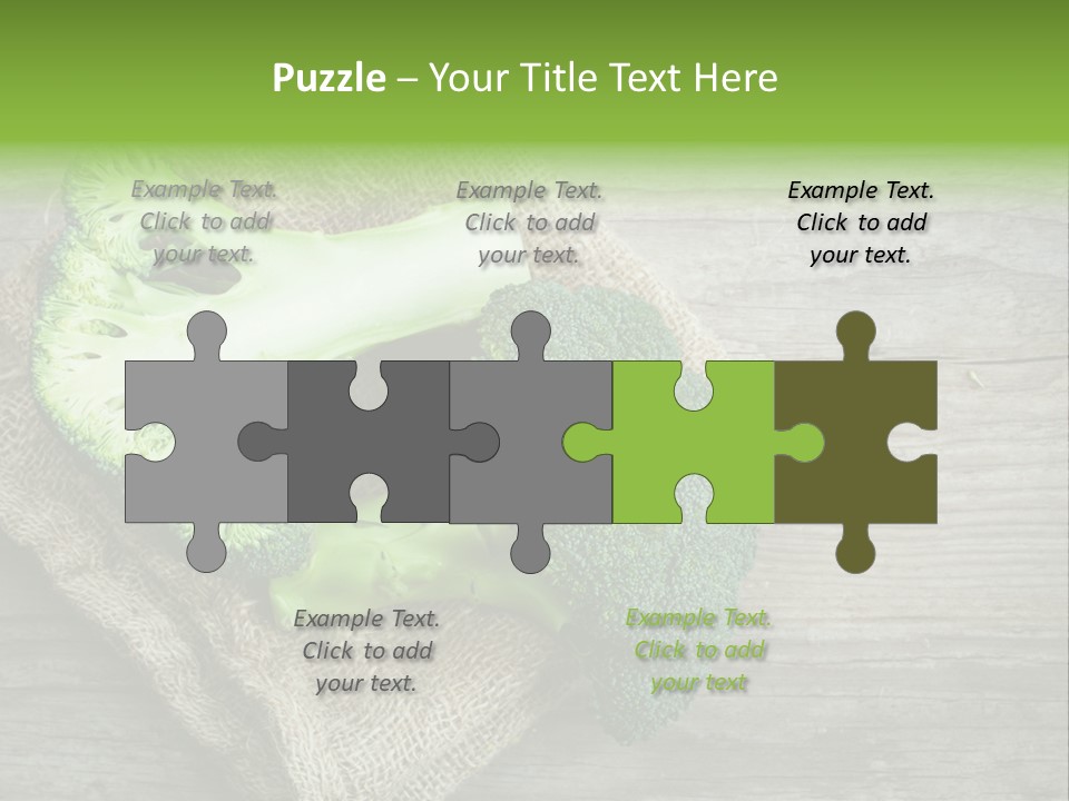 A Piece Of Broccoli And A Piece Of Broccoli On A Cloth PowerPoint Template