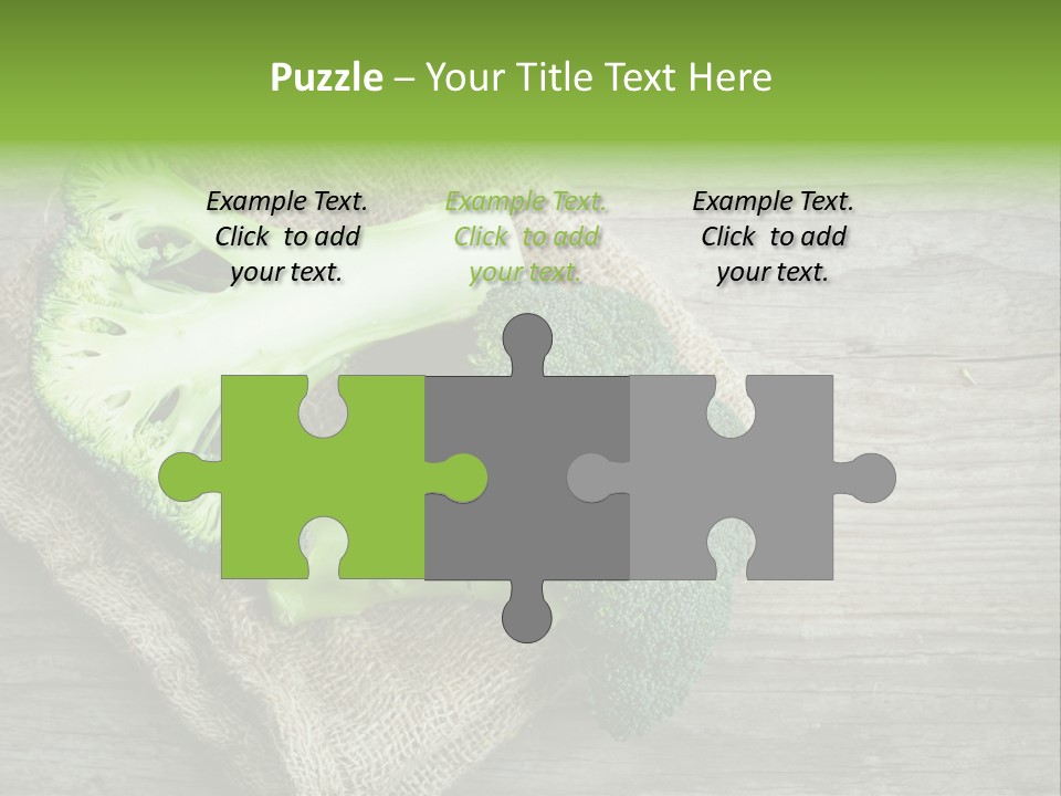 A Piece Of Broccoli And A Piece Of Broccoli On A Cloth PowerPoint Template