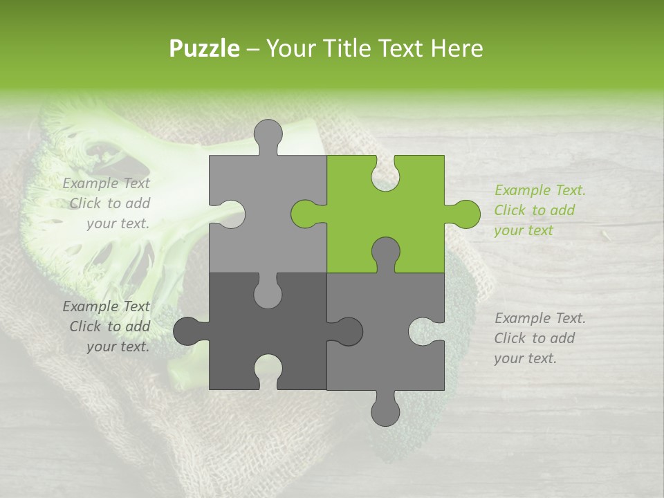A Piece Of Broccoli And A Piece Of Broccoli On A Cloth PowerPoint Template