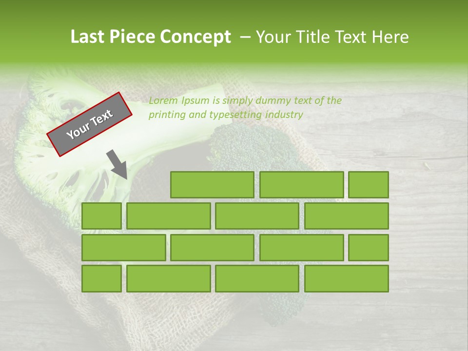 A Piece Of Broccoli And A Piece Of Broccoli On A Cloth PowerPoint Template