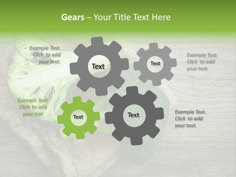 A Piece Of Broccoli And A Piece Of Broccoli On A Cloth PowerPoint Template