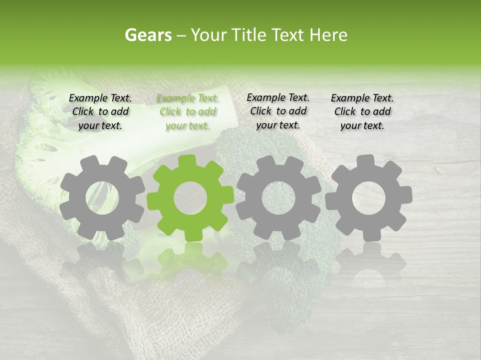 A Piece Of Broccoli And A Piece Of Broccoli On A Cloth PowerPoint Template