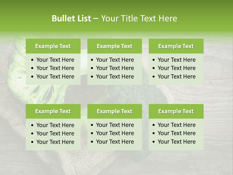 A Piece Of Broccoli And A Piece Of Broccoli On A Cloth PowerPoint Template