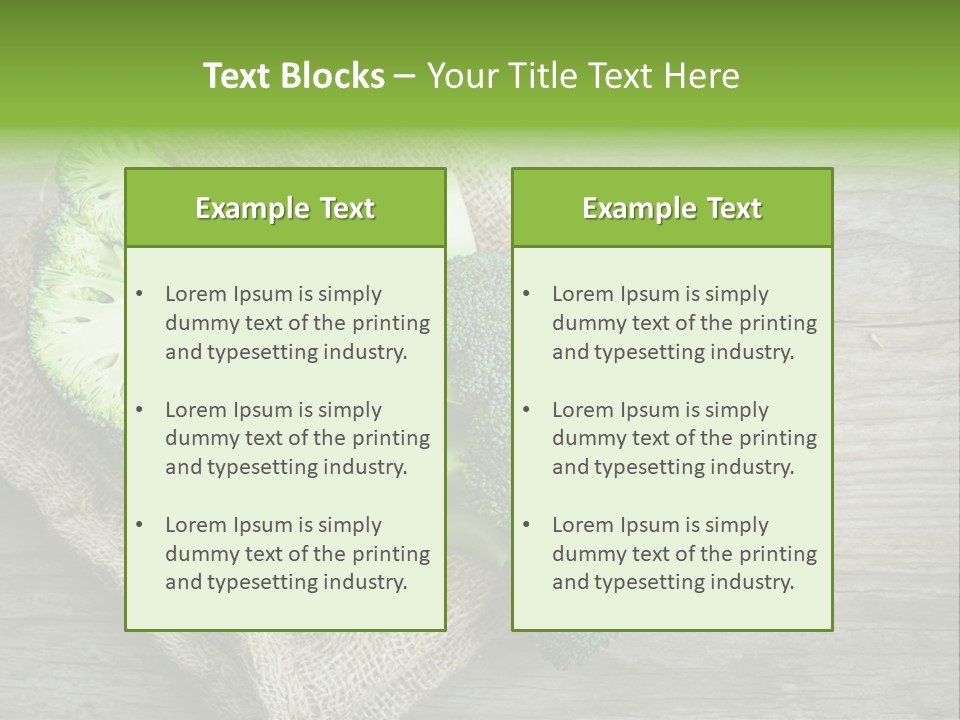 A Piece Of Broccoli And A Piece Of Broccoli On A Cloth PowerPoint Template