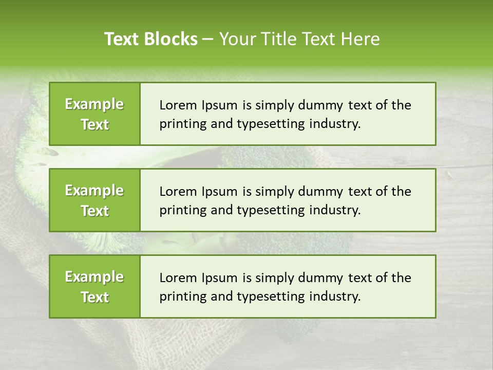 A Piece Of Broccoli And A Piece Of Broccoli On A Cloth PowerPoint Template