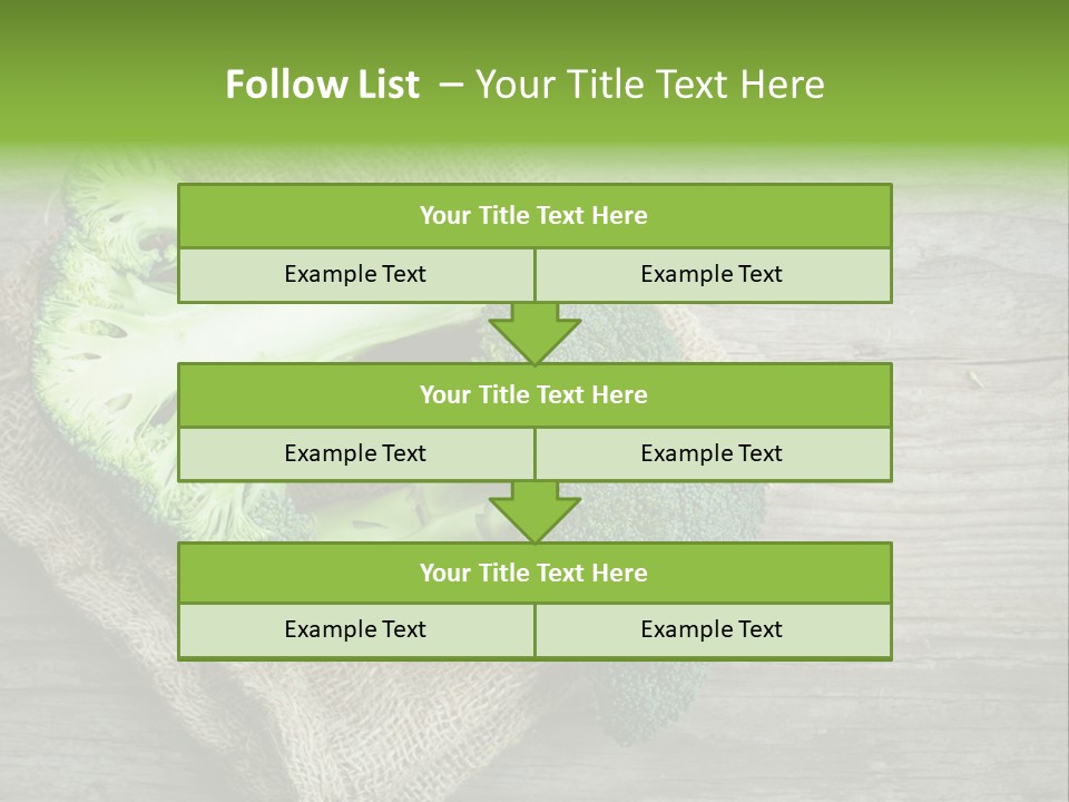 A Piece Of Broccoli And A Piece Of Broccoli On A Cloth PowerPoint Template