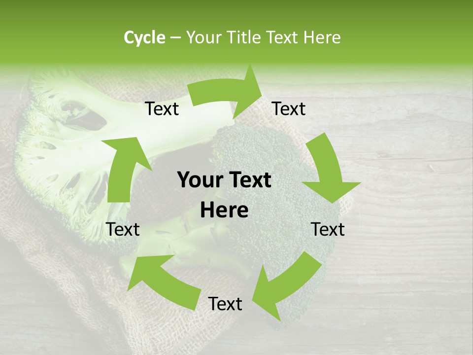 A Piece Of Broccoli And A Piece Of Broccoli On A Cloth PowerPoint Template