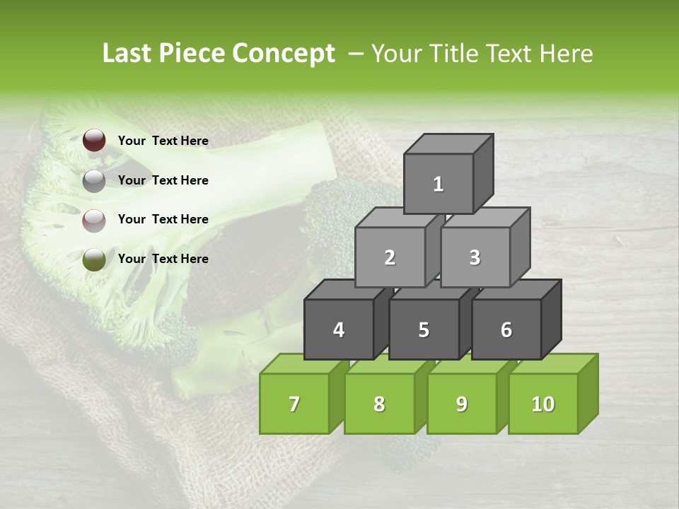 A Piece Of Broccoli And A Piece Of Broccoli On A Cloth PowerPoint Template