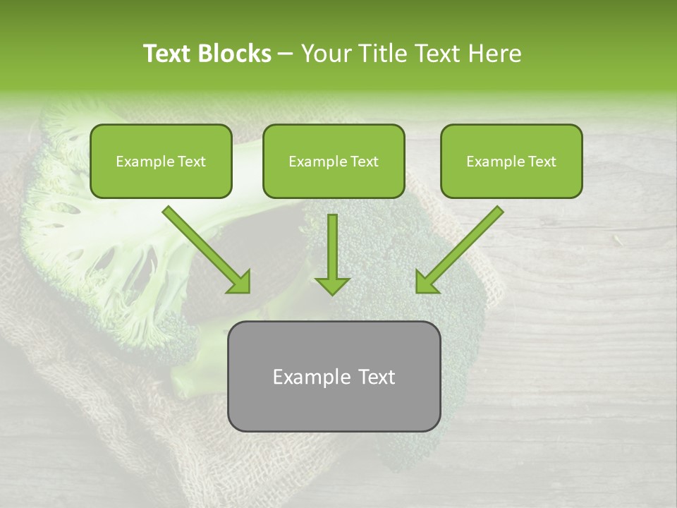 A Piece Of Broccoli And A Piece Of Broccoli On A Cloth PowerPoint Template