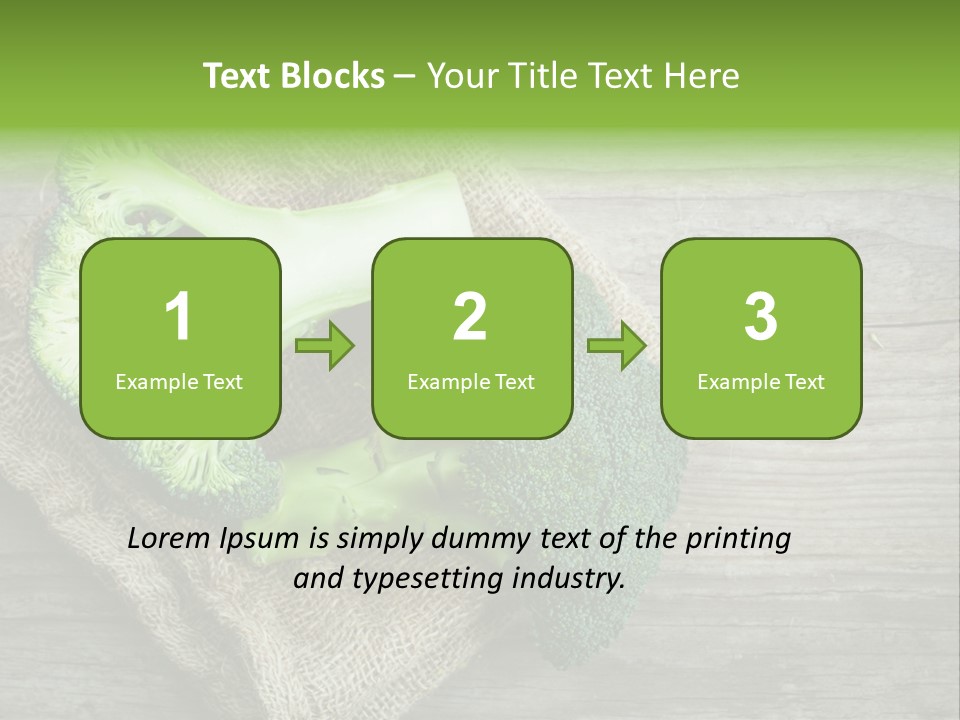 A Piece Of Broccoli And A Piece Of Broccoli On A Cloth PowerPoint Template
