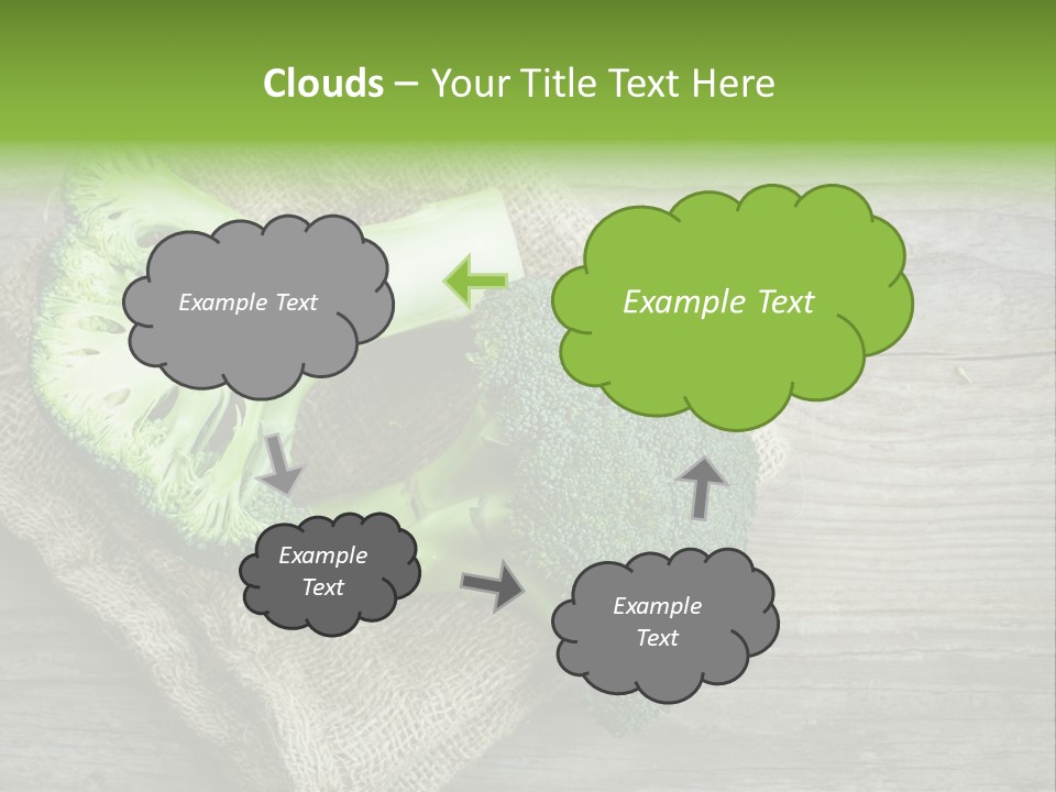 A Piece Of Broccoli And A Piece Of Broccoli On A Cloth PowerPoint Template