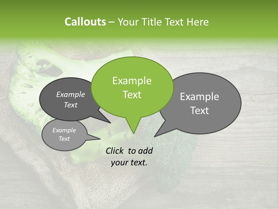 A Piece Of Broccoli And A Piece Of Broccoli On A Cloth PowerPoint Template