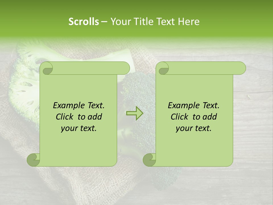 A Piece Of Broccoli And A Piece Of Broccoli On A Cloth PowerPoint Template